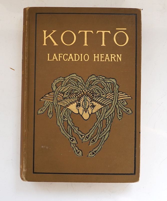 Hearn, Lafcadio - Glimpses of Unfamiliar Japan. 2 vols. publisher's gilt cloth with gilt tops. Kegan Paul (etc.), 1905; Hearn, Lafcadio - In Ghostly Japan. 4 plates and some text; publisher's gilt cloth with gilt top. Ke